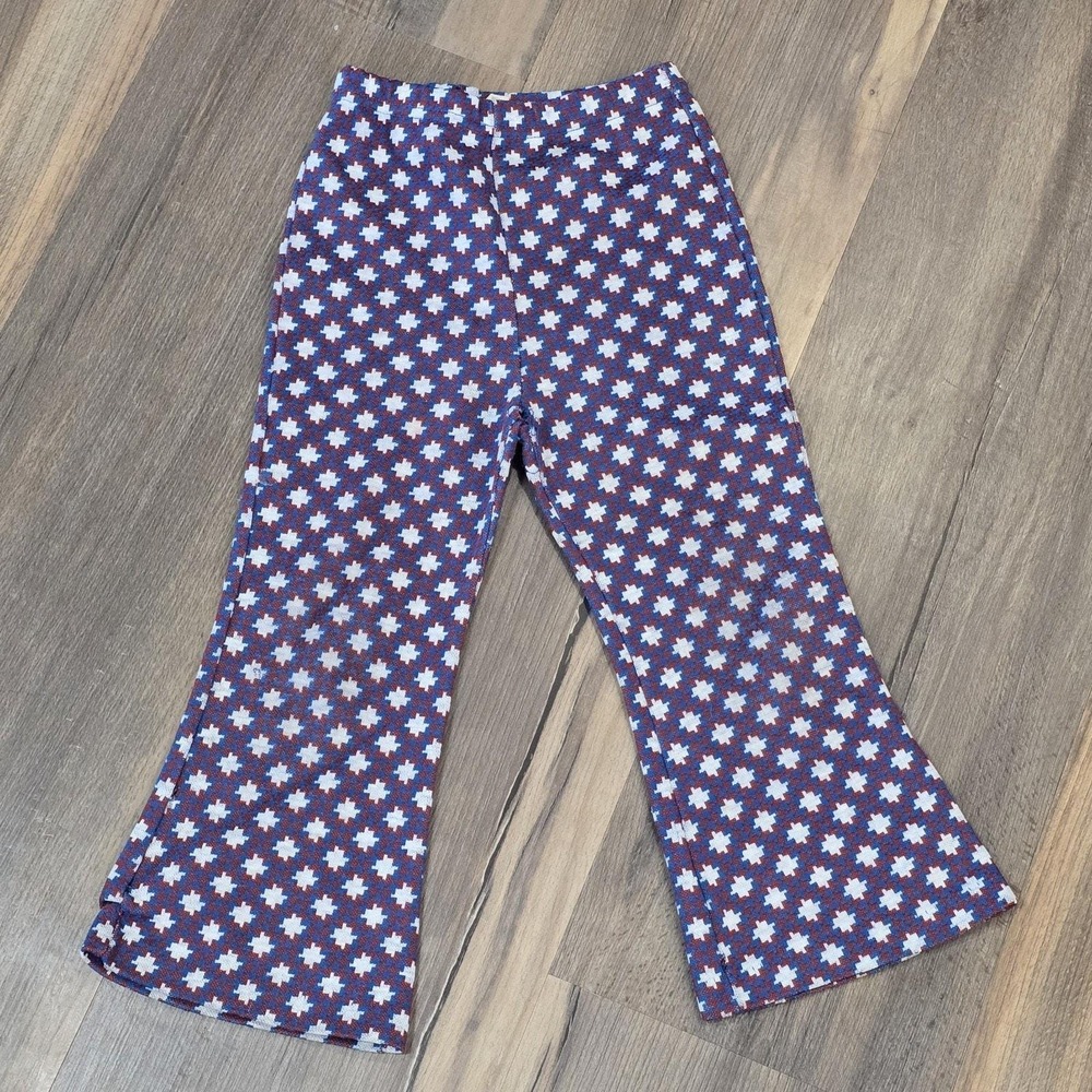 Healthtex Girls Vintage Bell Bottom Pants‎ 4T Red Blue White Elastic Waist 70s